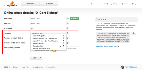 Templates management in X-Payments